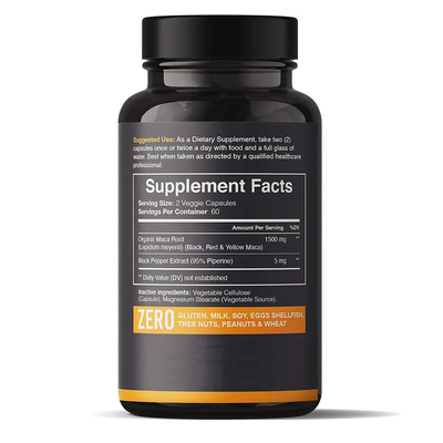 COA Certificated Men Herbal Supplements Black Maca Capsules For Man Power