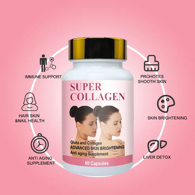 Private Label Collagen Glutathione Pills Vitamin E 400 IU Softgel Capsules for Skin Whitening