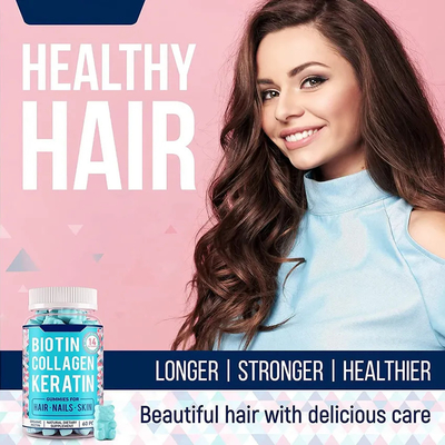 Vitamin Biotin 10000 Mcg HALAL Vegan Hair And Nail Gummies Bear Supplements