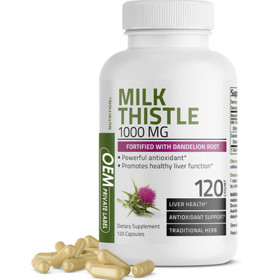 Natural Liver Protection Milk Thistle Capsule 1000mg Customization