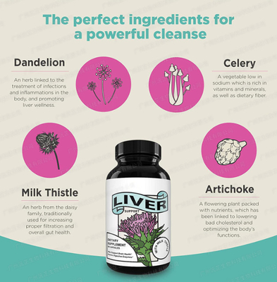 Organic Daily Milk Thistle And Dandelion Supplement Capsules For Improved Liver Health